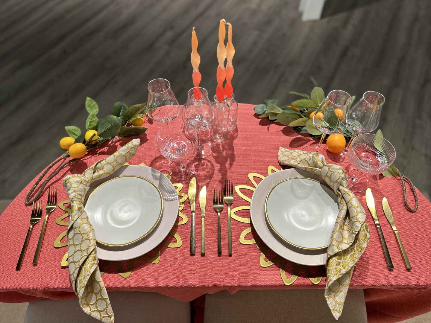 Select event group rentals italian summer inspired tablesetting 