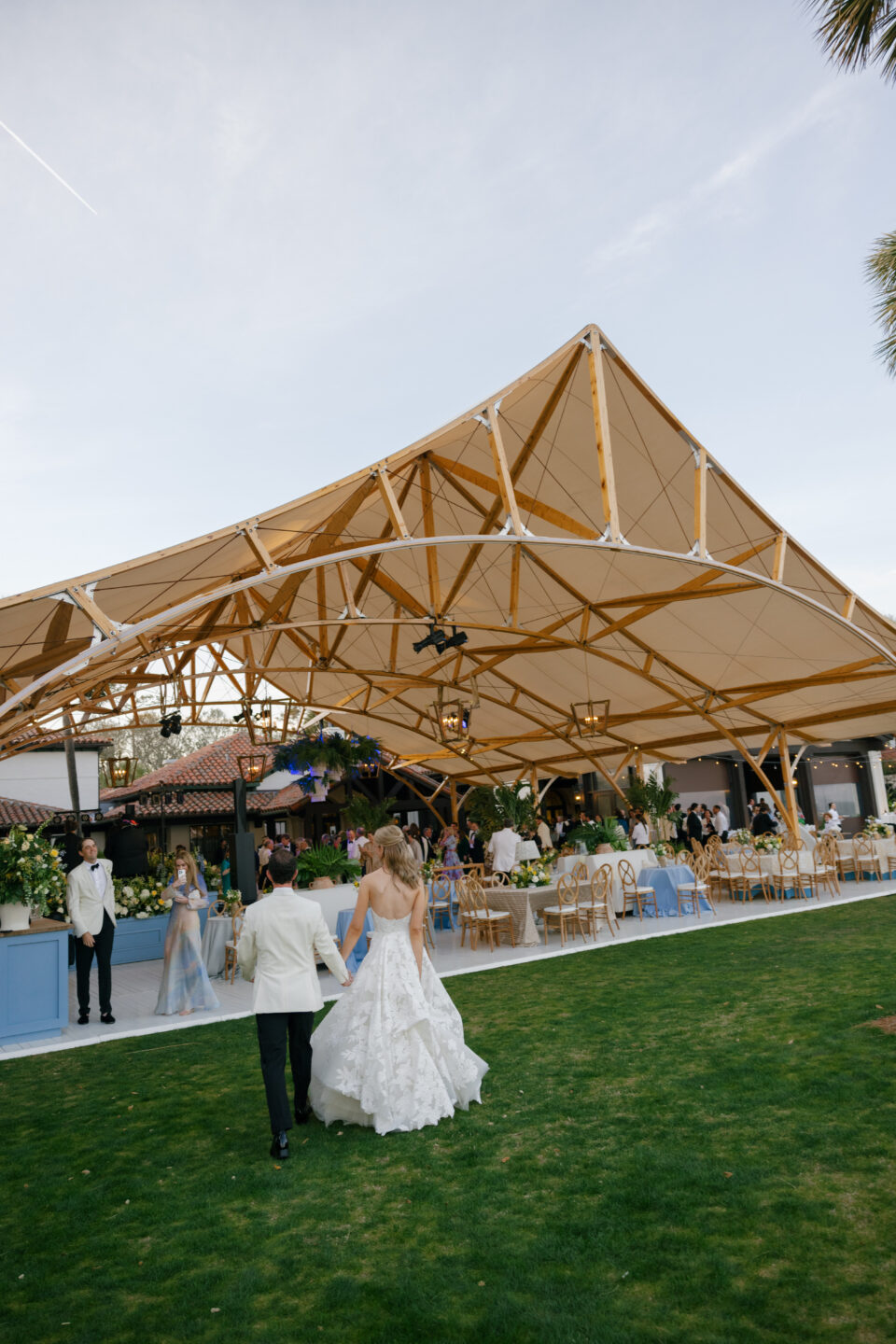 Couple in front of The Amelia Tent